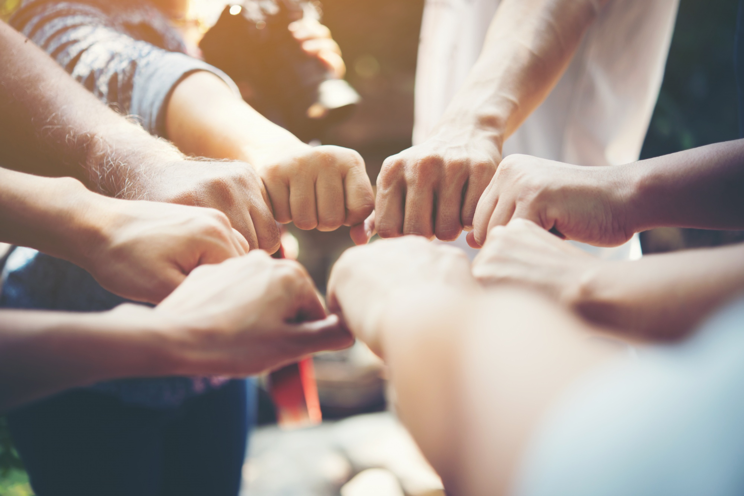 Strength people hands success meeting